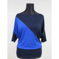 Bluzka Aga dwukolorowe kimono asymetryczne chaber/granat